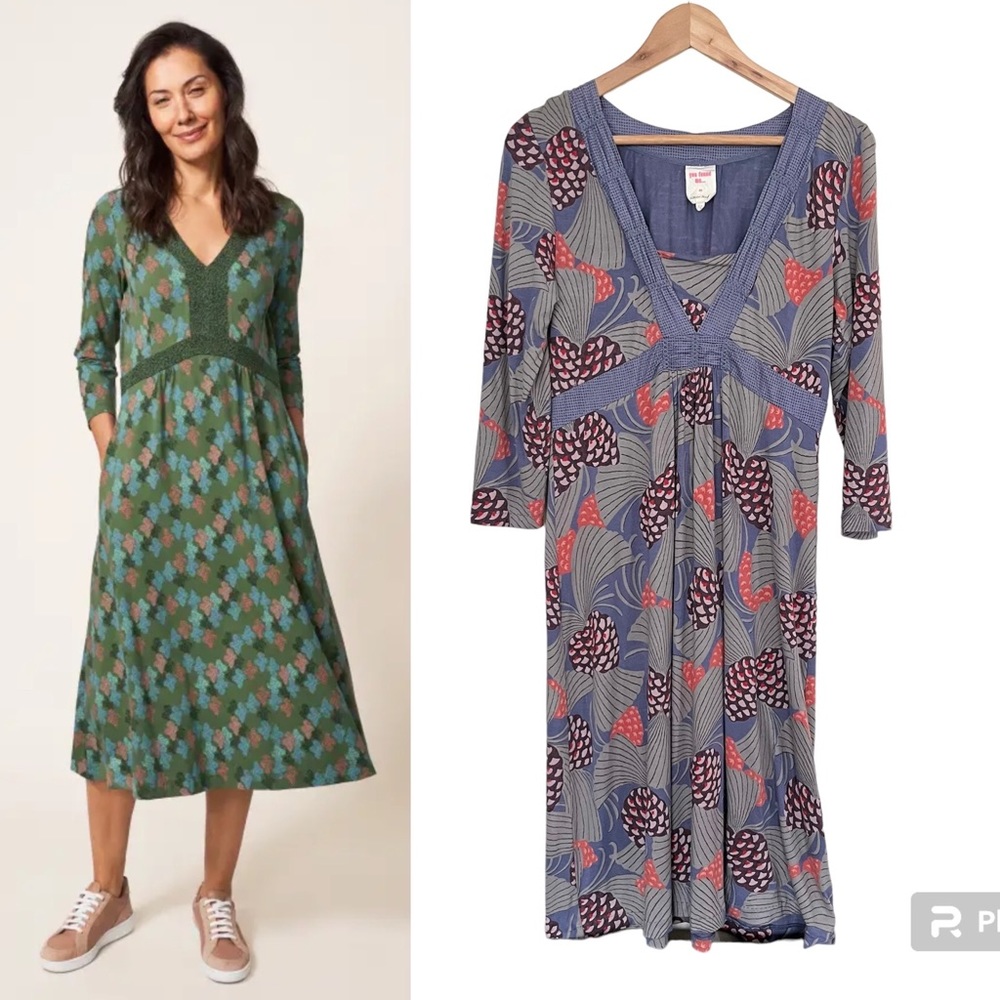 White Stuff Esme Jersey Midi Dress - Size 8